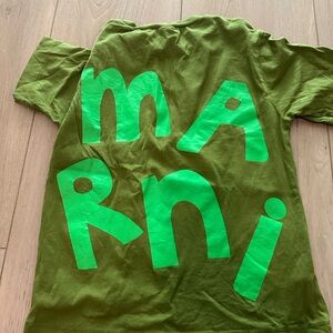 Marni Kids Olive Green Logo Tee